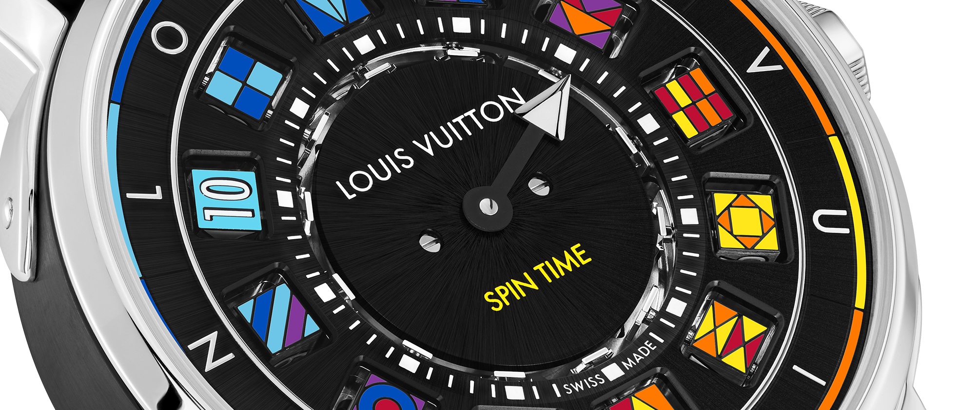 2022 Unworn Louis Vuitton Escale Spin Time Rainbow 41mm Q5DG20 Black Dial  Box Papers