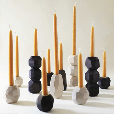 Untitled_Co’s modern candle sticks are miniature modern sculptures. PHOTO COURTESY OF: UNTITLED_CO