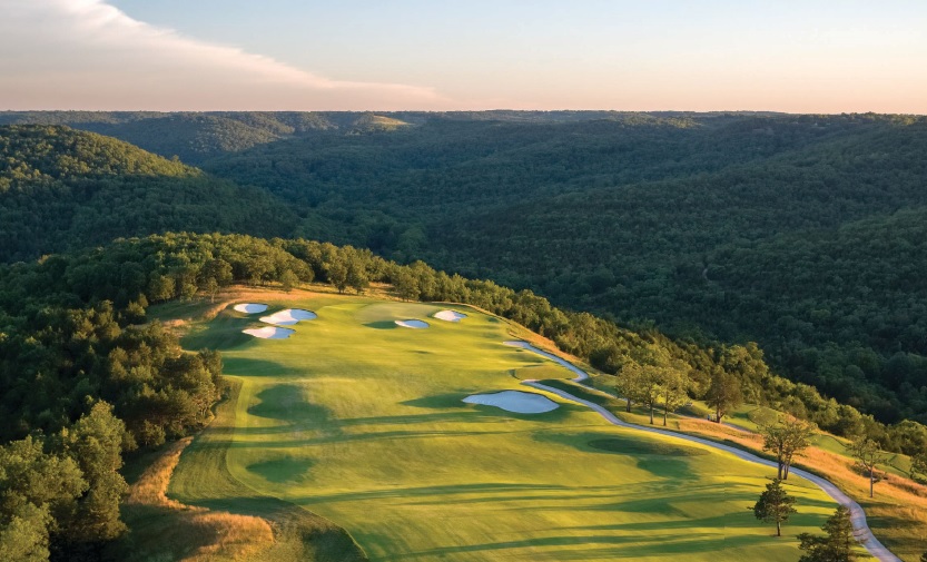 The 1st hole on Payne’s Valley Golf Course, which is the first Tiger Woods-designed course open to the public. PHOTO COURTESY OF PAYNE’S VALLEY GOLF COURSE
