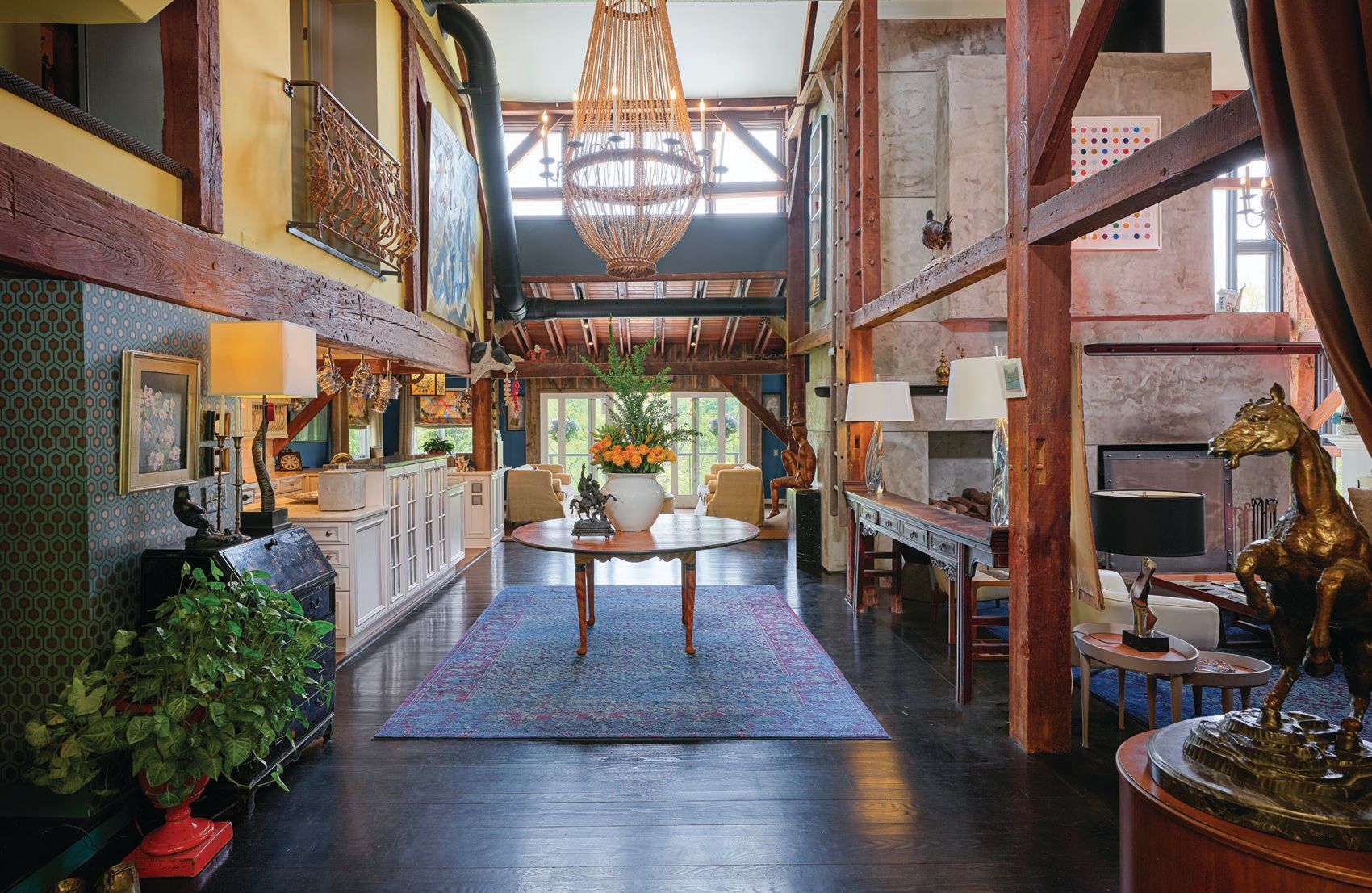 Original wood beams add a rustic, historic touch throughout the home PHOTO BY JUAN VIDAL PHOTOGRAPHY