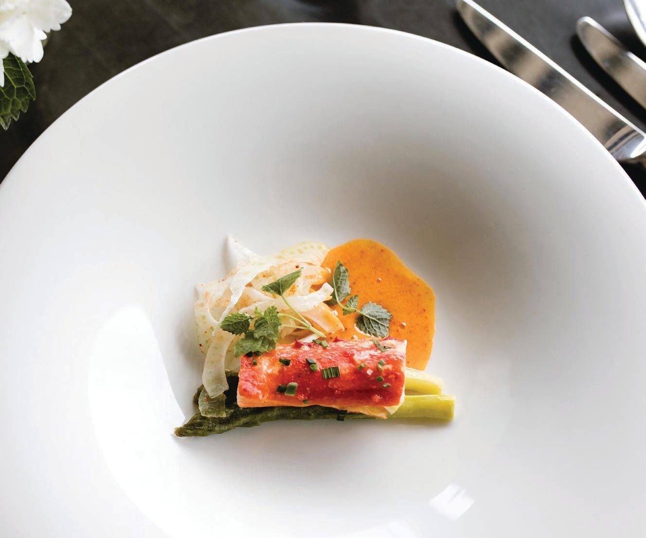 Alaskan King Crab is one of the many savory dishes on the menu. AT THE TABLE PHOTO BY LEXY PIERCE 