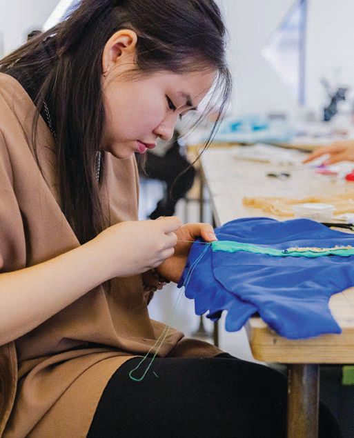 The winning student said the most challenging part of the process was translating what she illustrated to a physical garment. PHOTO COURTESY OF MOORE COLLEGE OF ART & DESIGN