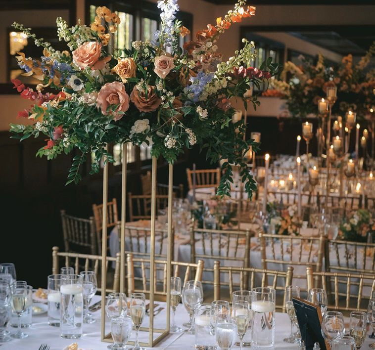 The decor was inspired by a French garden party 