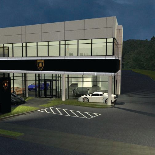 The new dealership is set to open in January. PHOTO: COURTESY OF LAMBORGHINI OF DEVON
